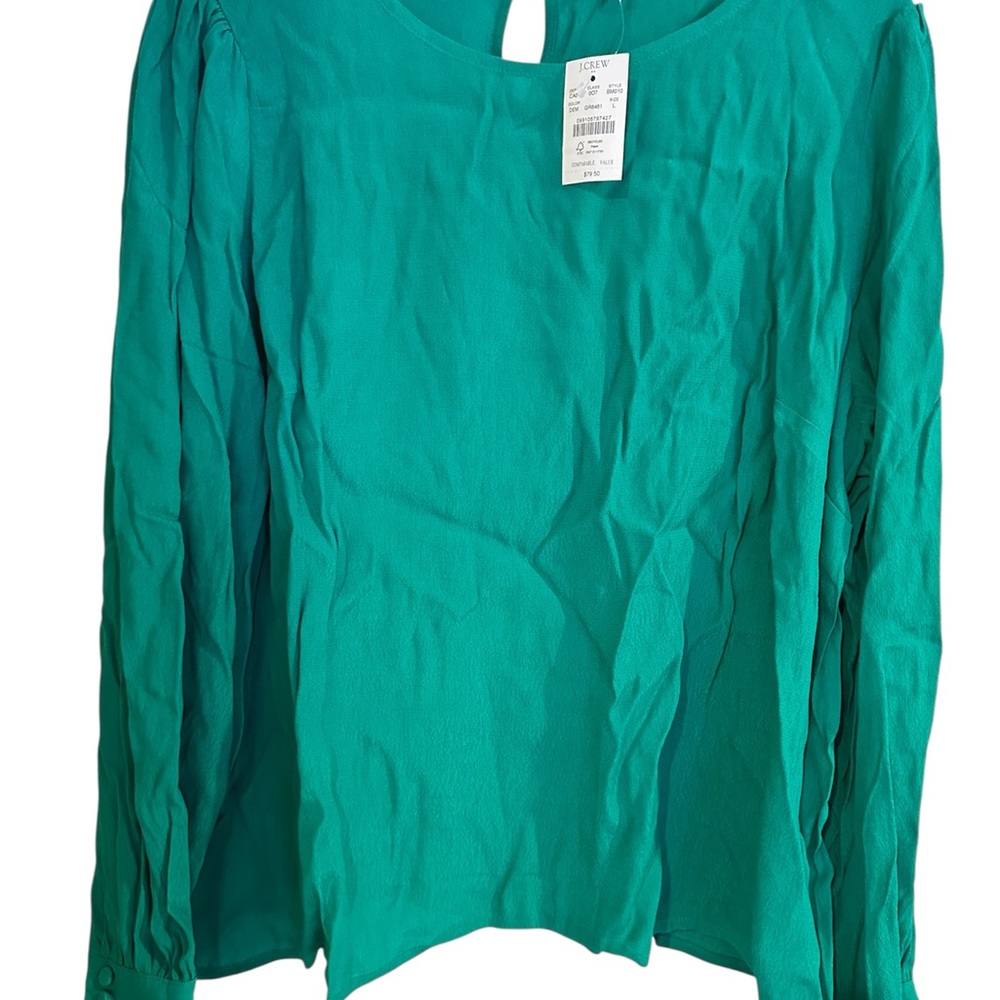J. Crew Factory Puff Sleeve Flowy Blouse